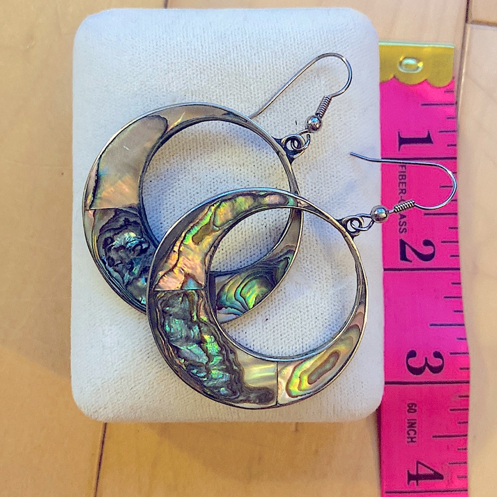 Silver and Abalone Earrings
